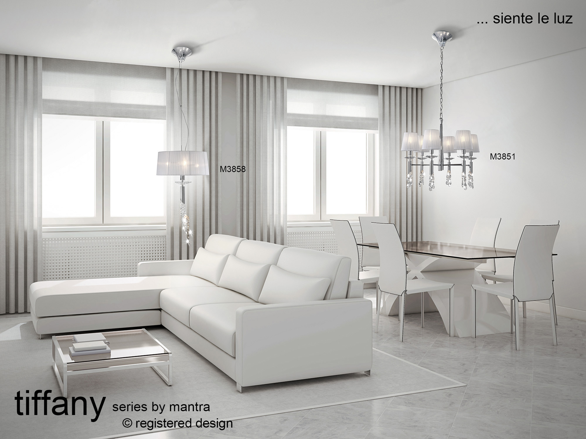 Tiffany Polished Chrome Crystal Ceiling Lights Mantra Shaded Crystal Fittings